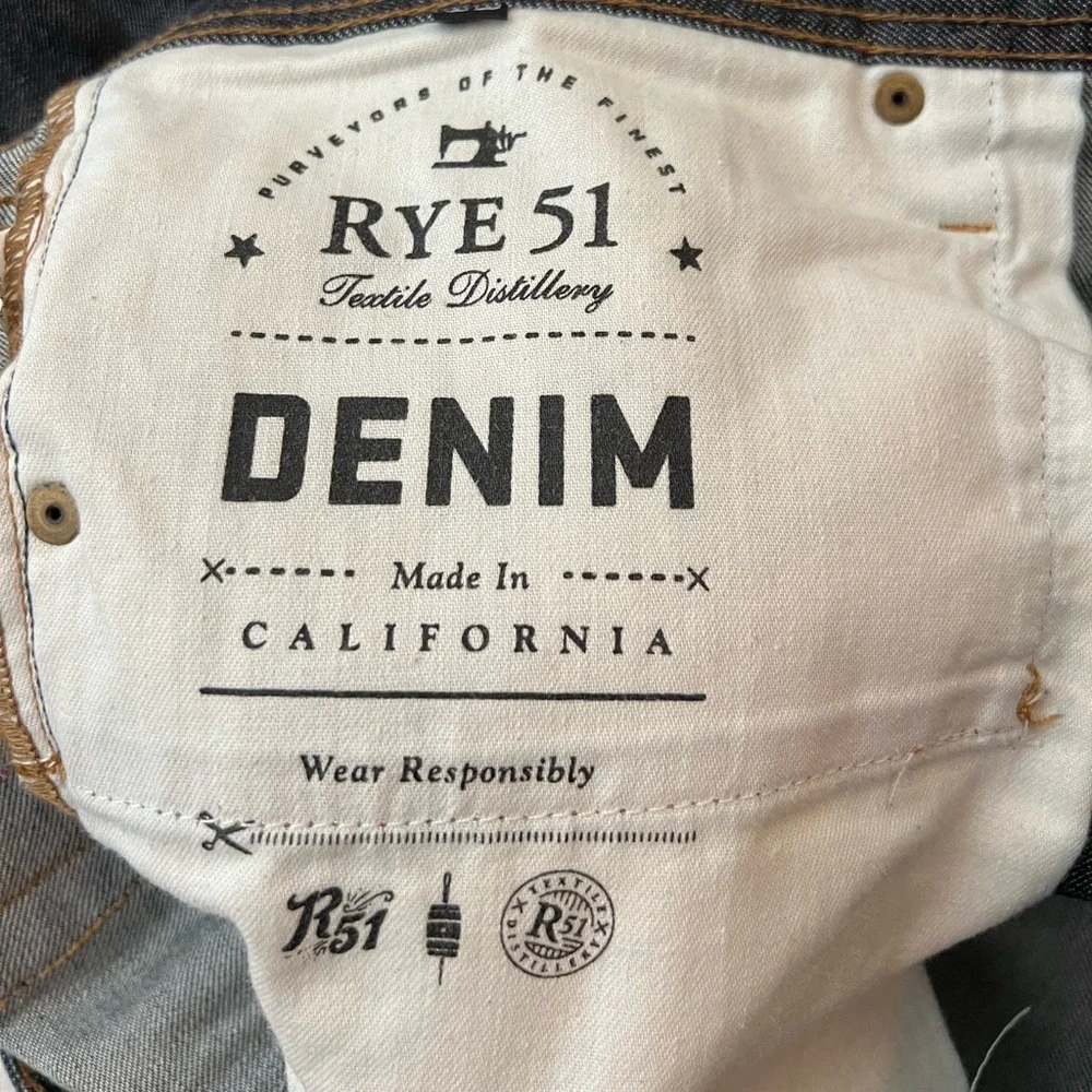 Rye 51 Silo Raw Denim Jeans 36 Navy - Picture 4 of 4